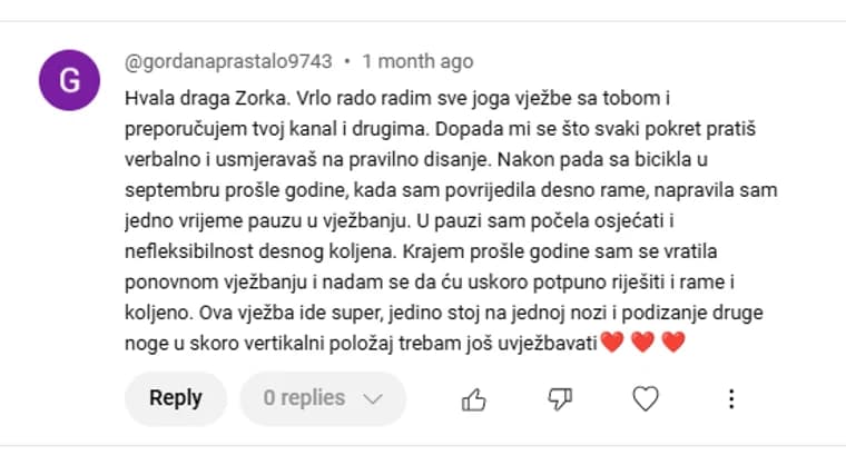 Originalni komentar — Gordana P.